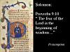 Solomon - fear of the Lord